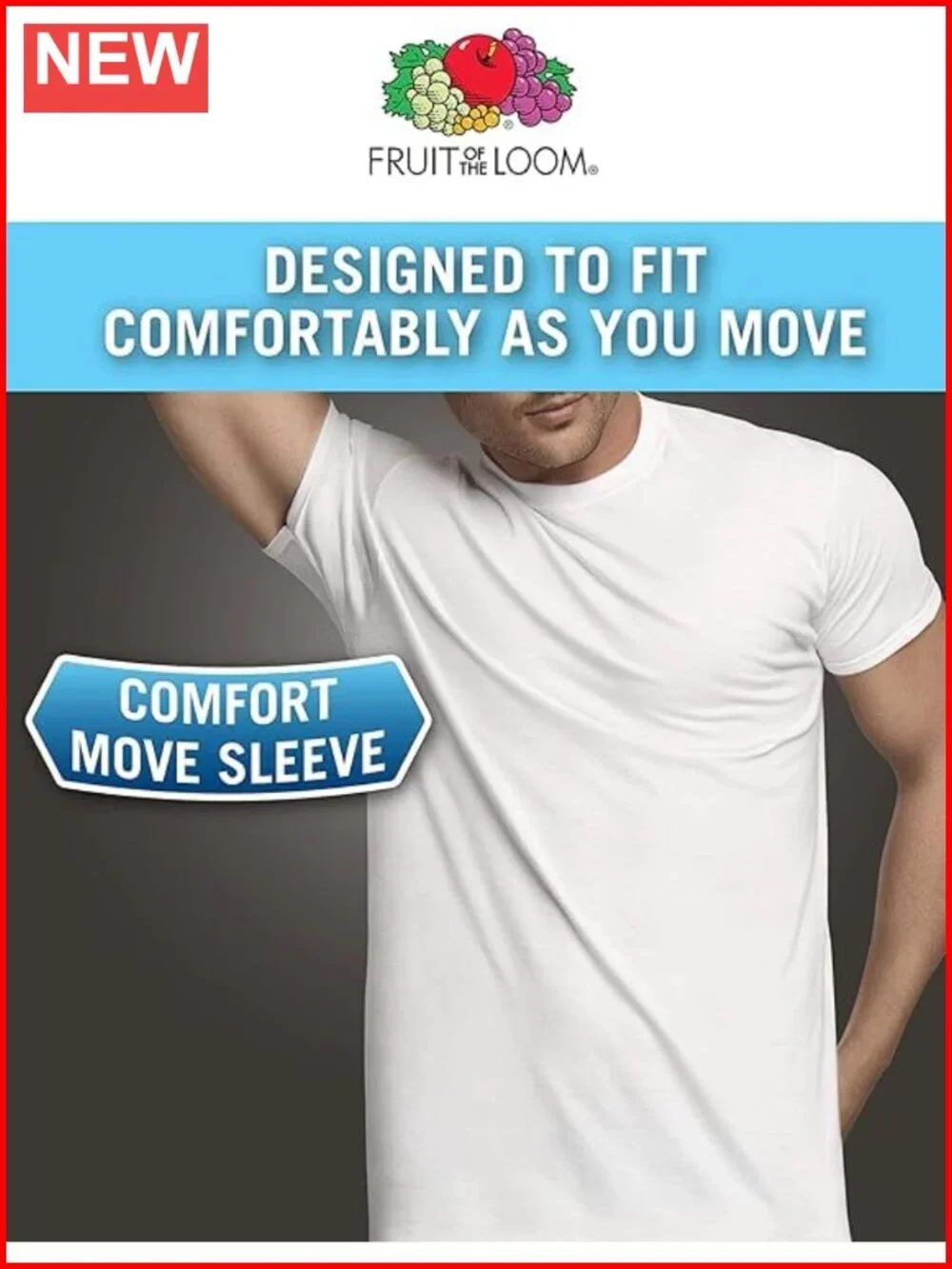 Moisture Wicking Tag Free Crew Tee Undershirts 6 Pack